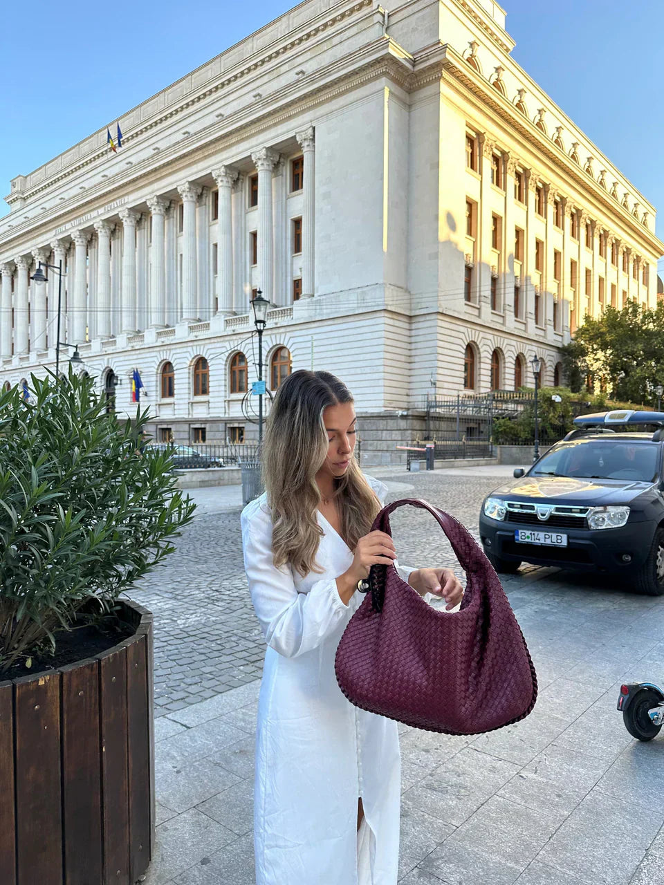 Jade – Bolso de mano trenzado lujoso