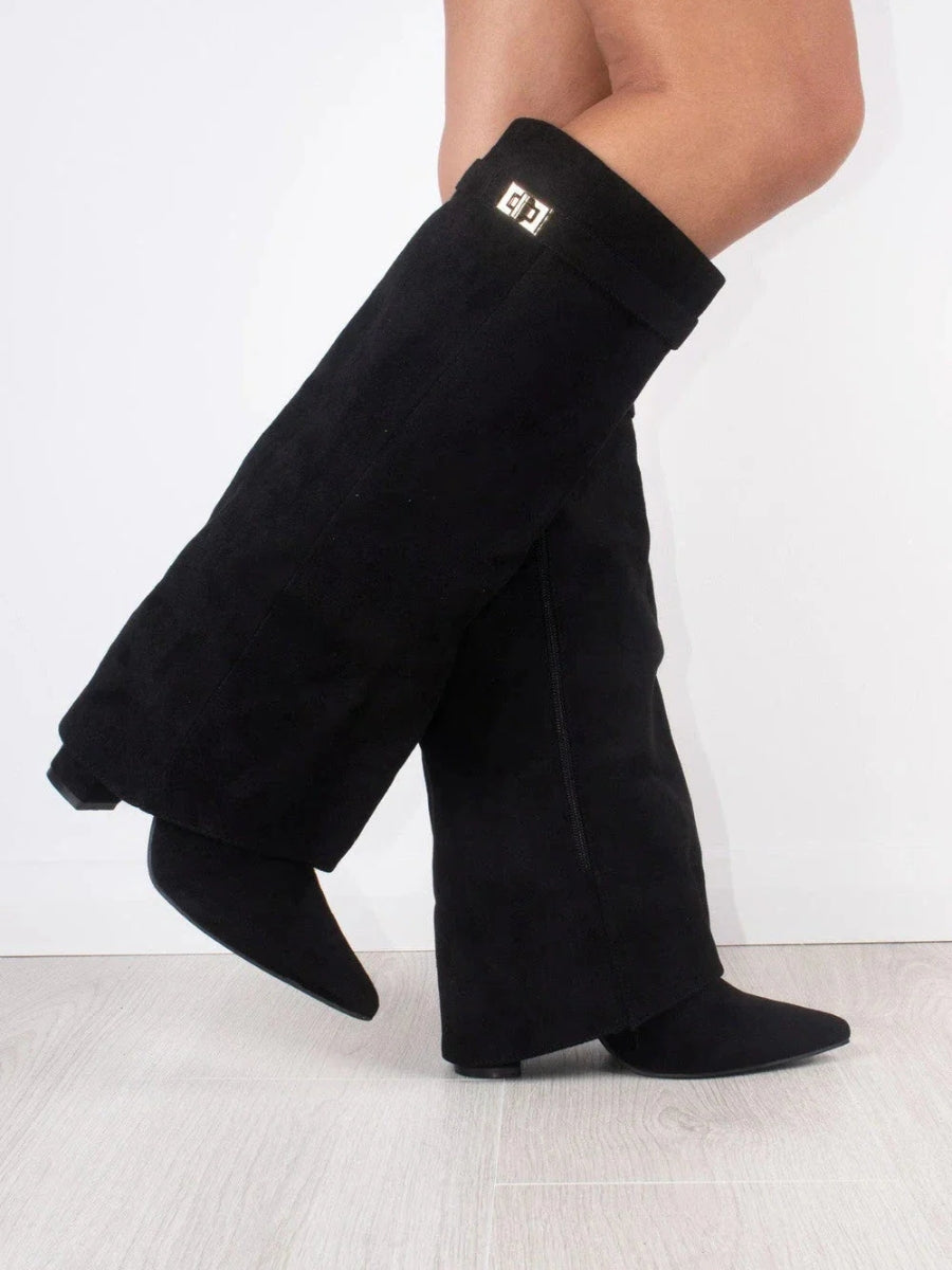 Noir Luxe - Botas Veganas Altas de Ante
