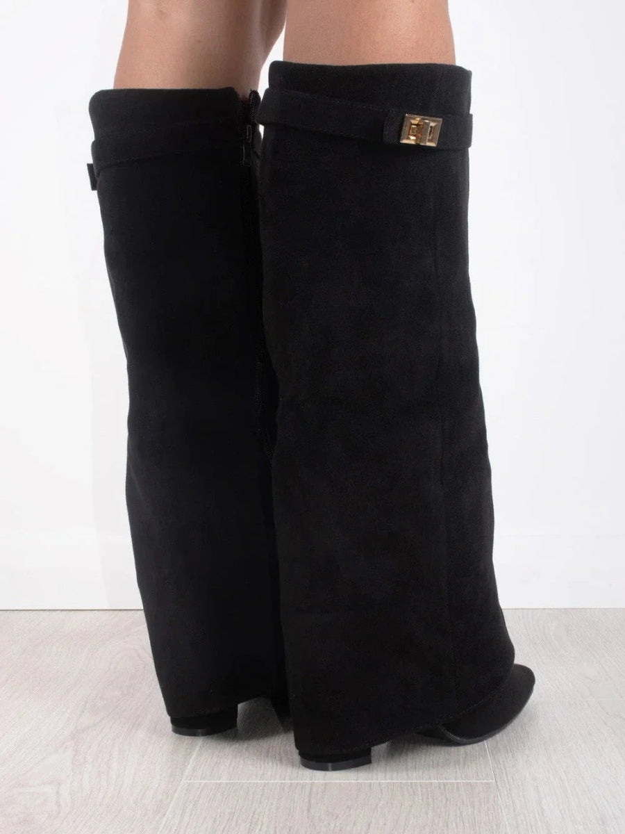 Noir Luxe - Botas Veganas Altas de Ante