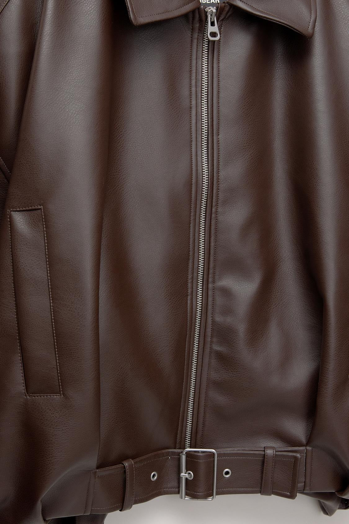 Chaqueta de Cuero Celeste