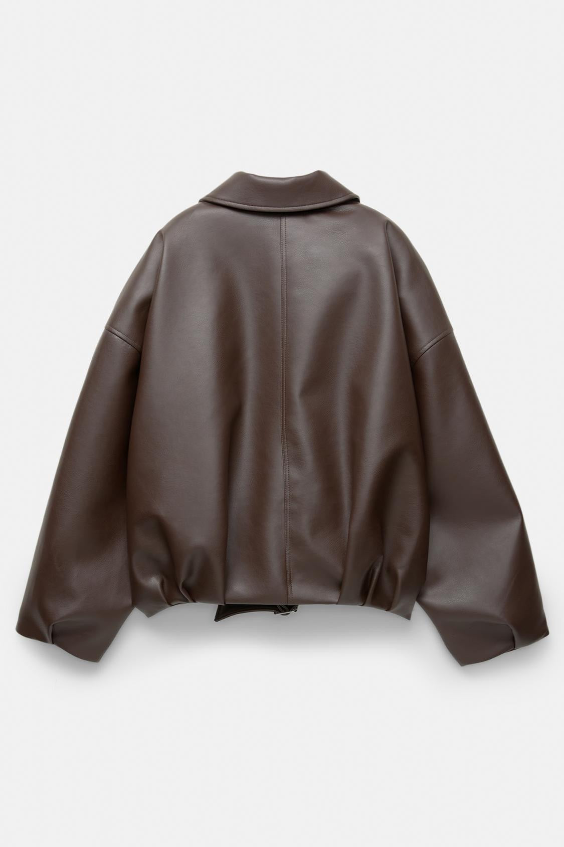 Chaqueta de Cuero Celeste