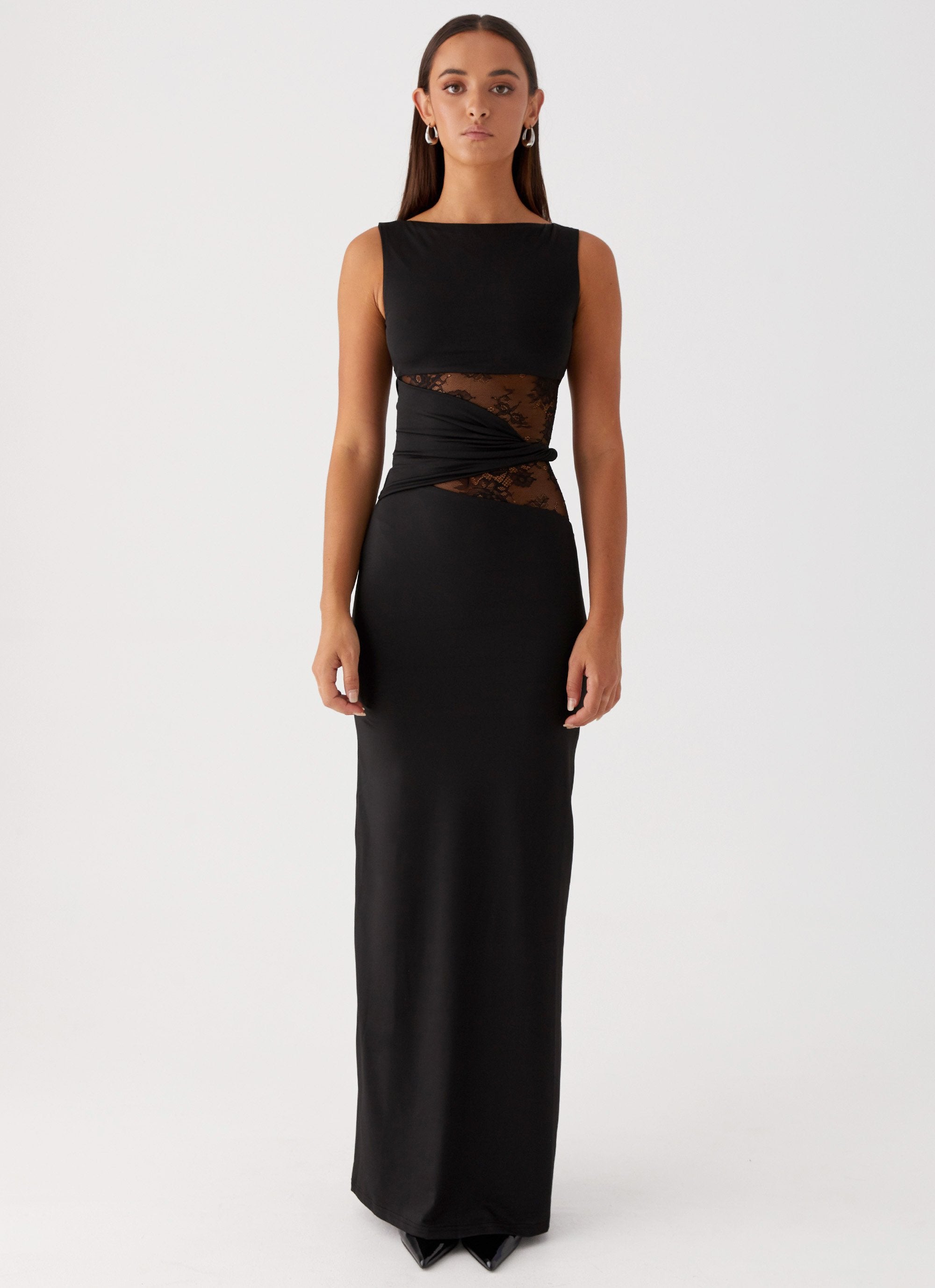 Emma - Vestido maxi con cortes y cordones