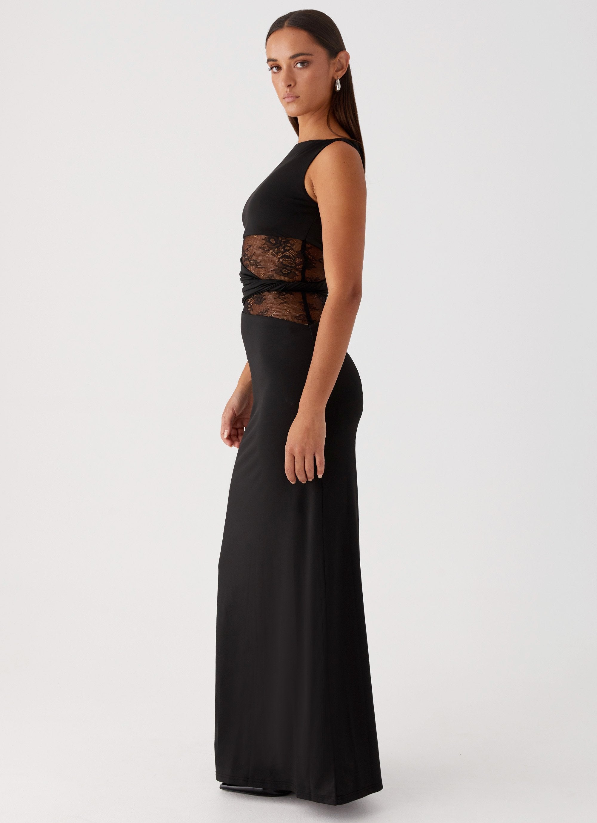 Emma - Vestido maxi con cortes y cordones