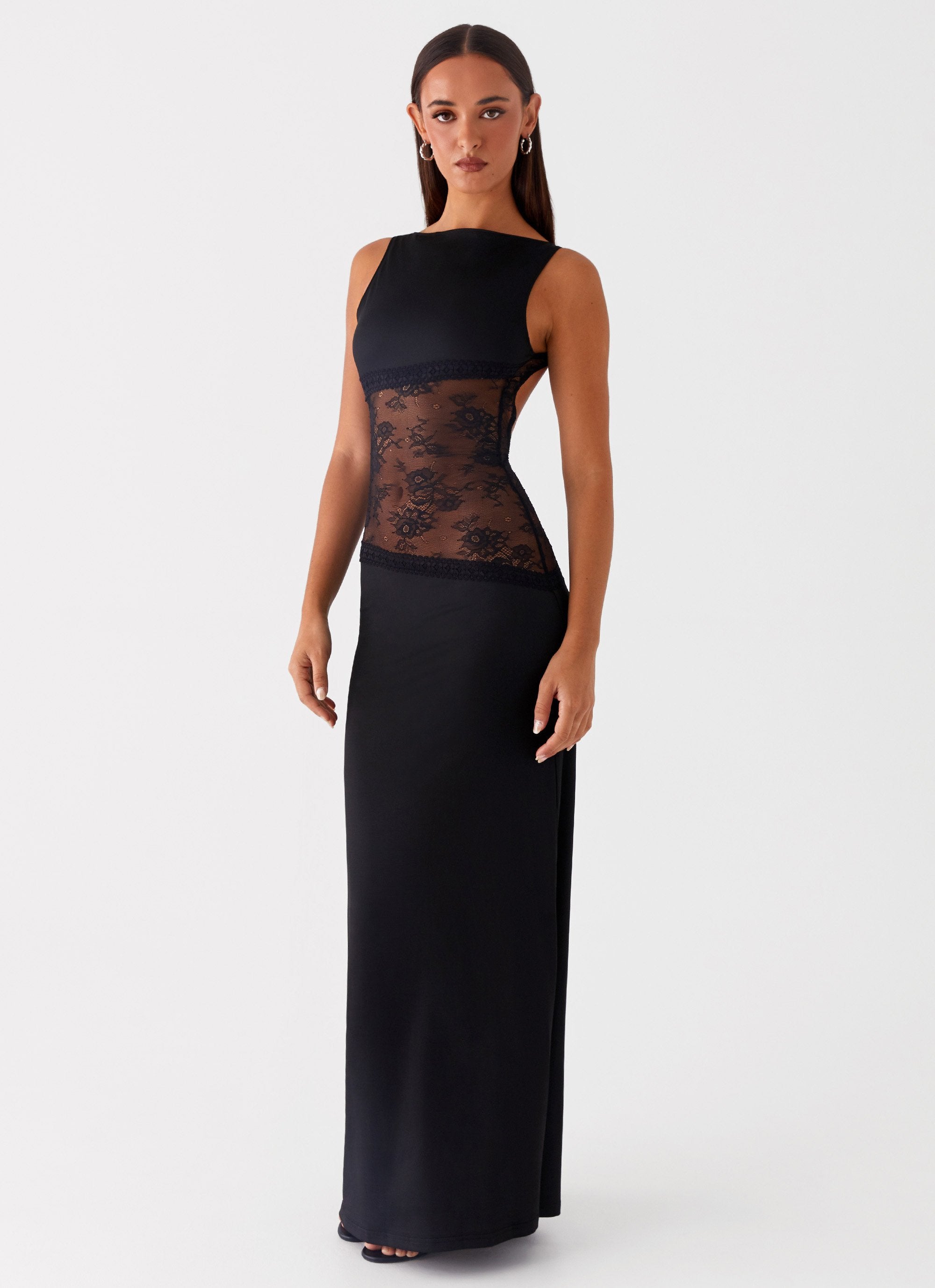 Noelia | Vestido Maxi Elegante con Espalda Desnuda y Detalles de Encaje