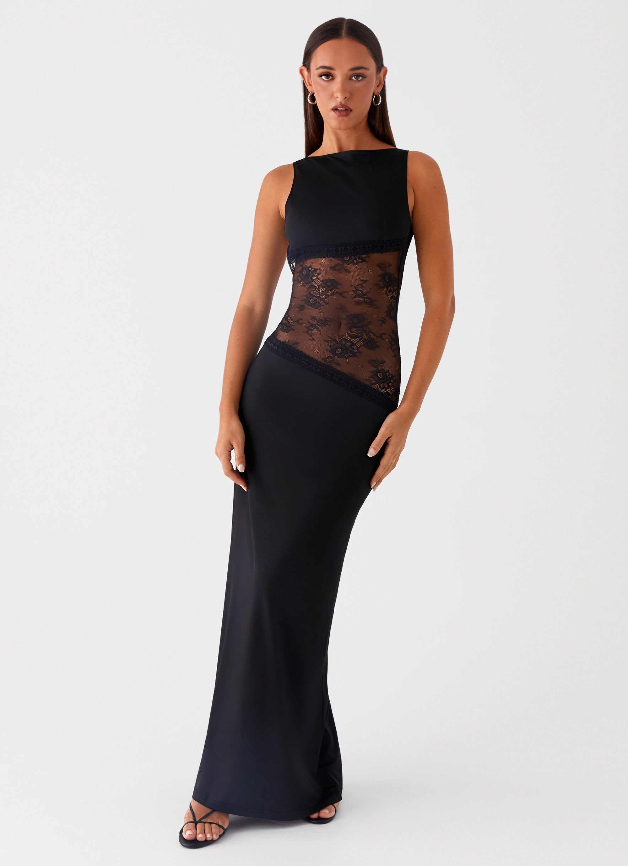 Noelia | Vestido Maxi Elegante con Espalda Desnuda y Detalles de Encaje