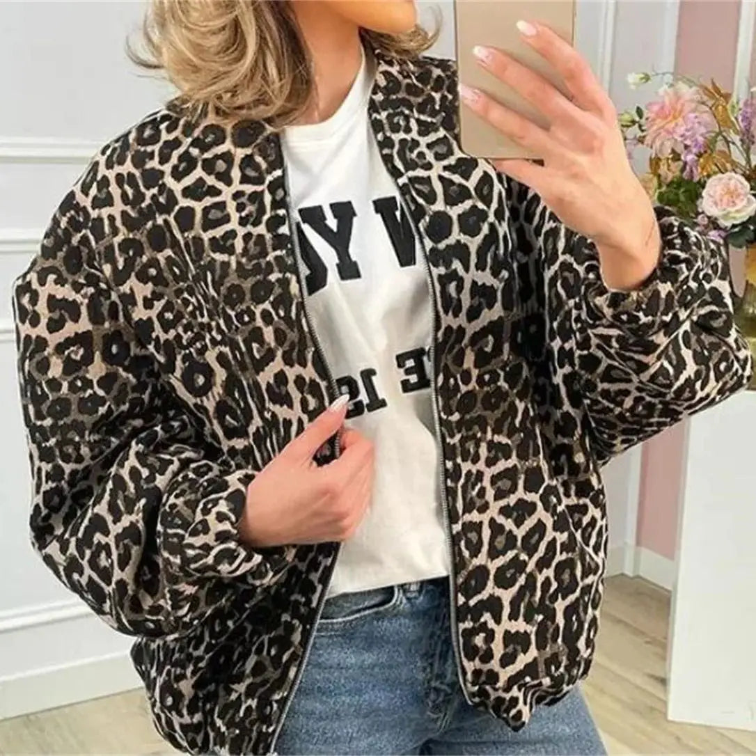 Leo | Chaqueta Bomber con Estampado de Leopardo