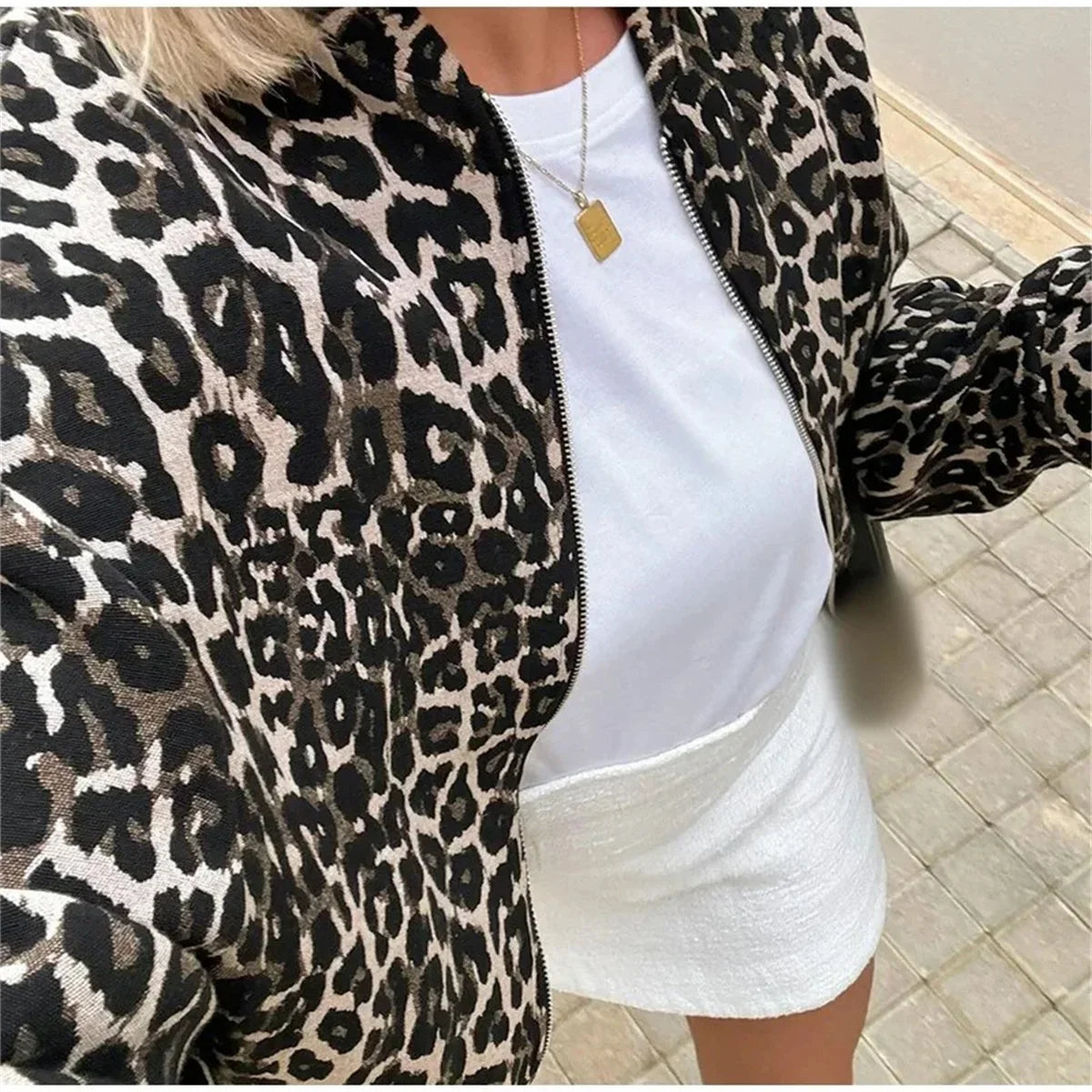 Leo | Chaqueta Bomber con Estampado de Leopardo