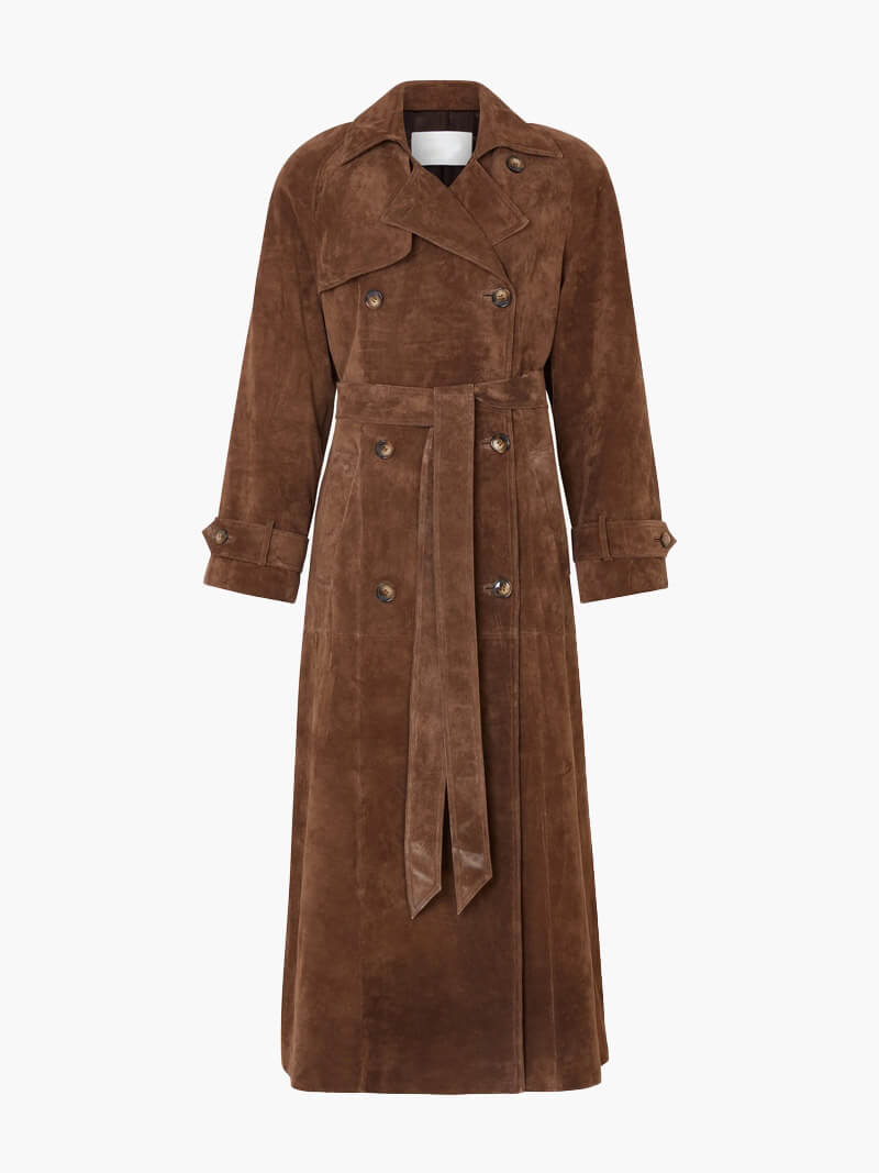 Abrigo Trench Largo de Ante para Mujeres - Sophie