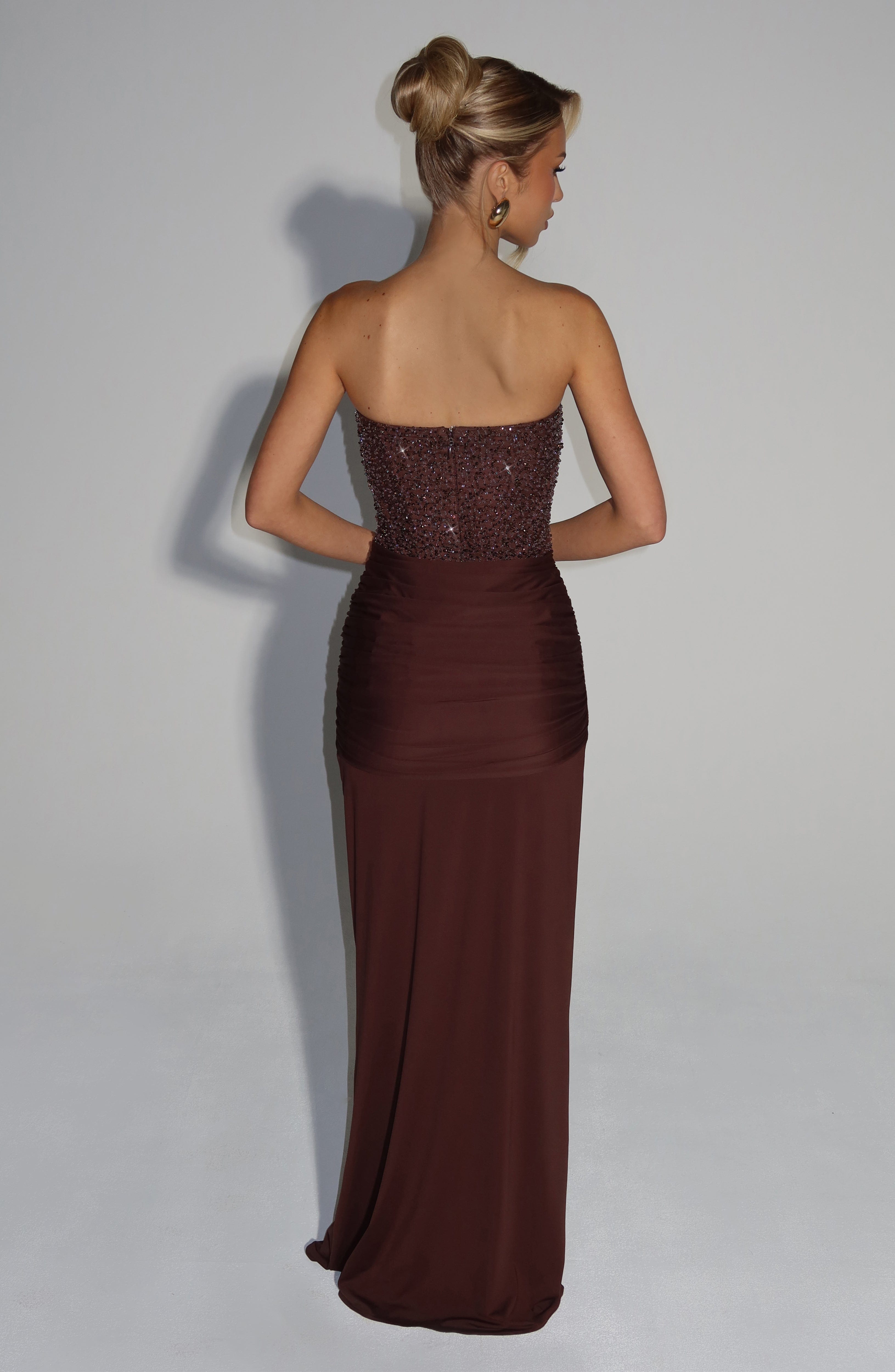 Robe Maxi Carina - Marrón Ciruela