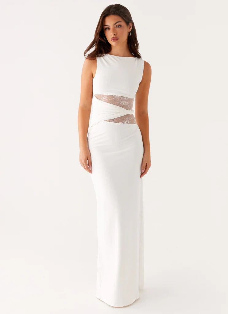 Emma - Vestido maxi con cortes y cordones