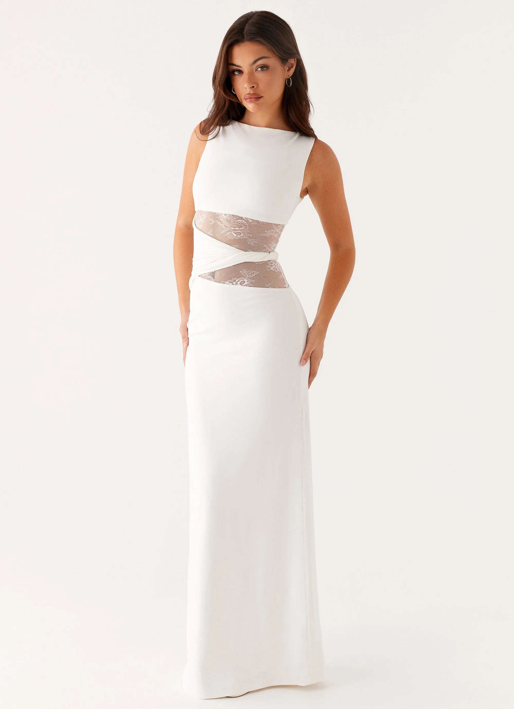 Emma - Vestido maxi con cortes y cordones