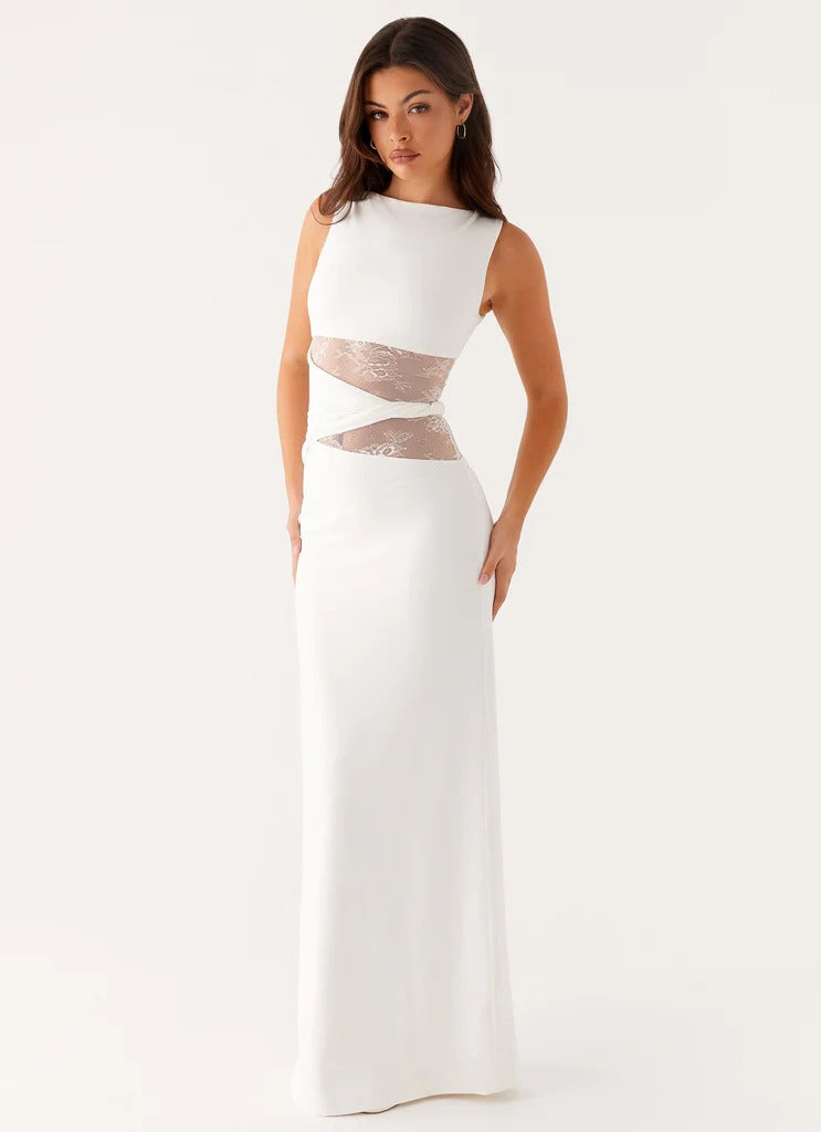 Emma - Vestido maxi con cortes y cordones