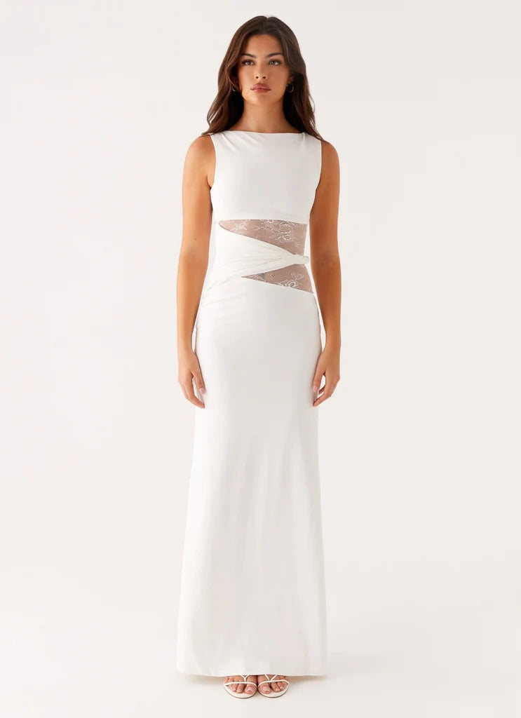 Emma - Vestido maxi con cortes y cordones