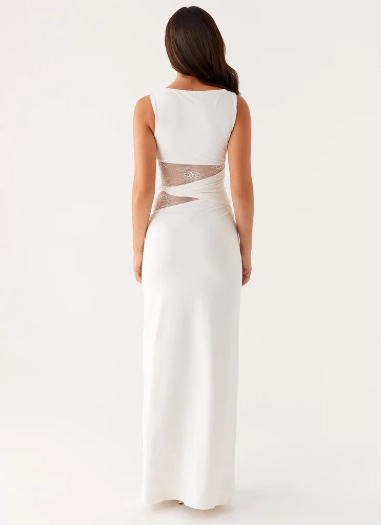 Emma - Vestido maxi con cortes y cordones