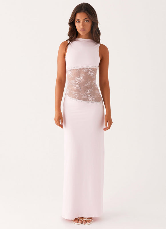 Noelia | Vestido Maxi Elegante con Espalda Desnuda y Detalles de Encaje