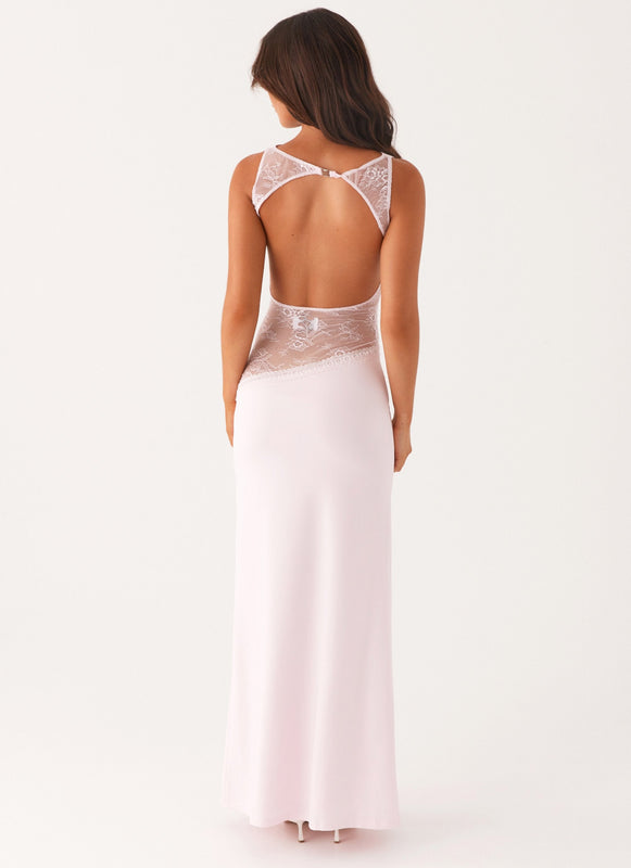 Noelia | Vestido Maxi Elegante con Espalda Desnuda y Detalles de Encaje