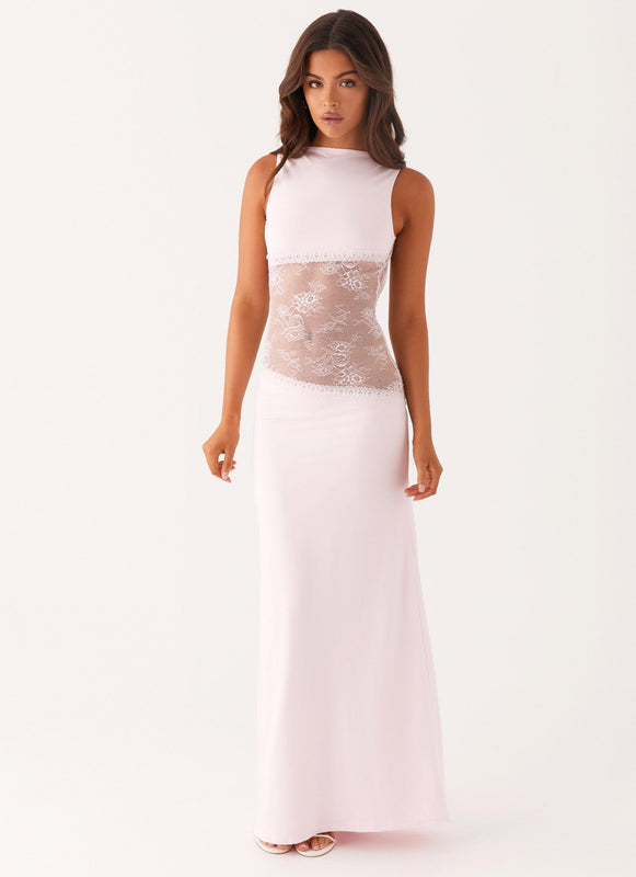 Noelia | Vestido Maxi Elegante con Espalda Desnuda y Detalles de Encaje