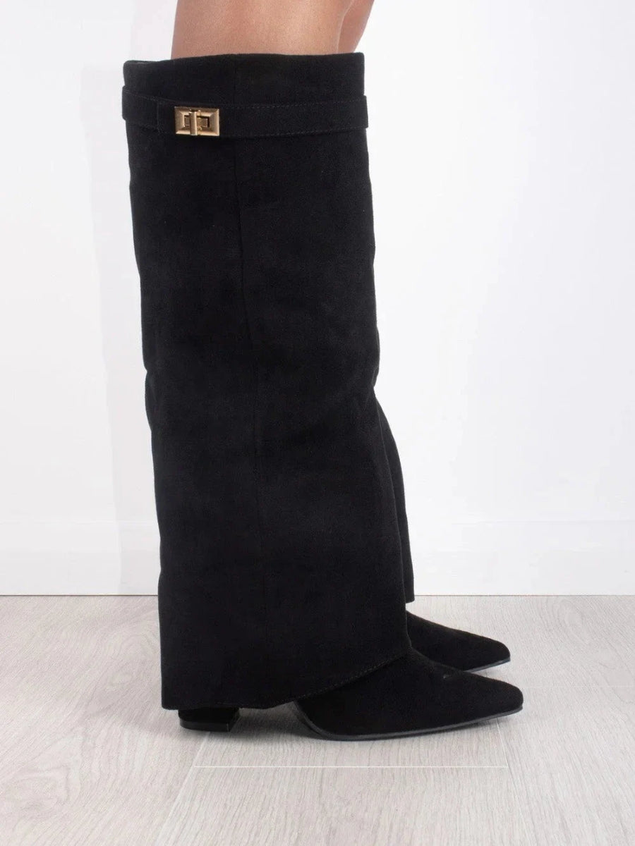 Noir Luxe - Botas Veganas Altas de Ante
