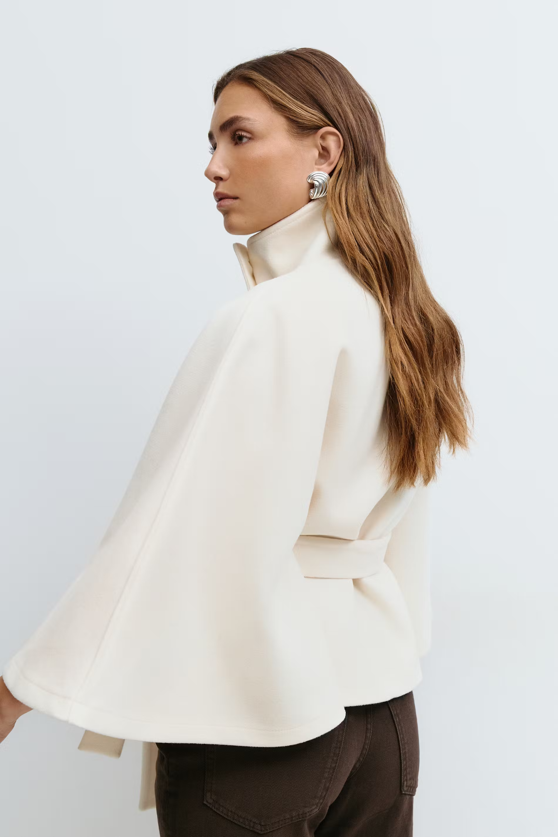 Loreza | Abrigo Elegante para Mujeres con Cinturón y Cuello Alto