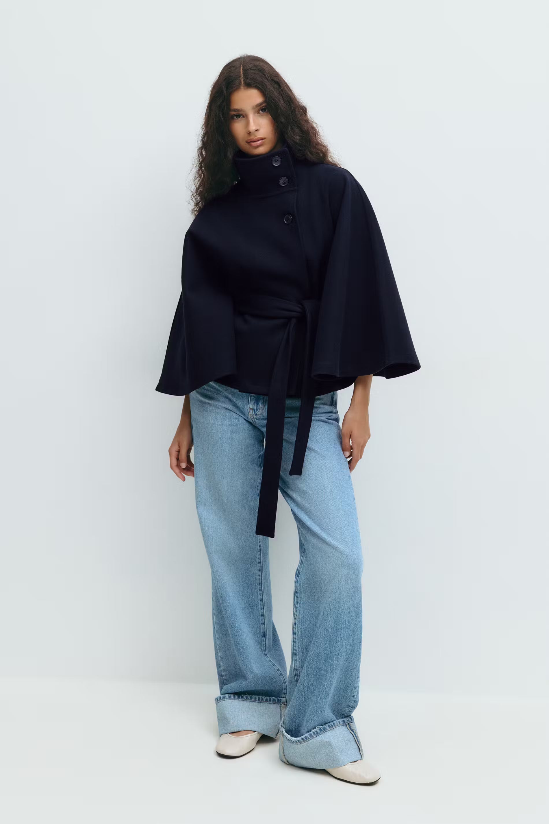Loreza | Abrigo Elegante para Mujeres con Cinturón y Cuello Alto