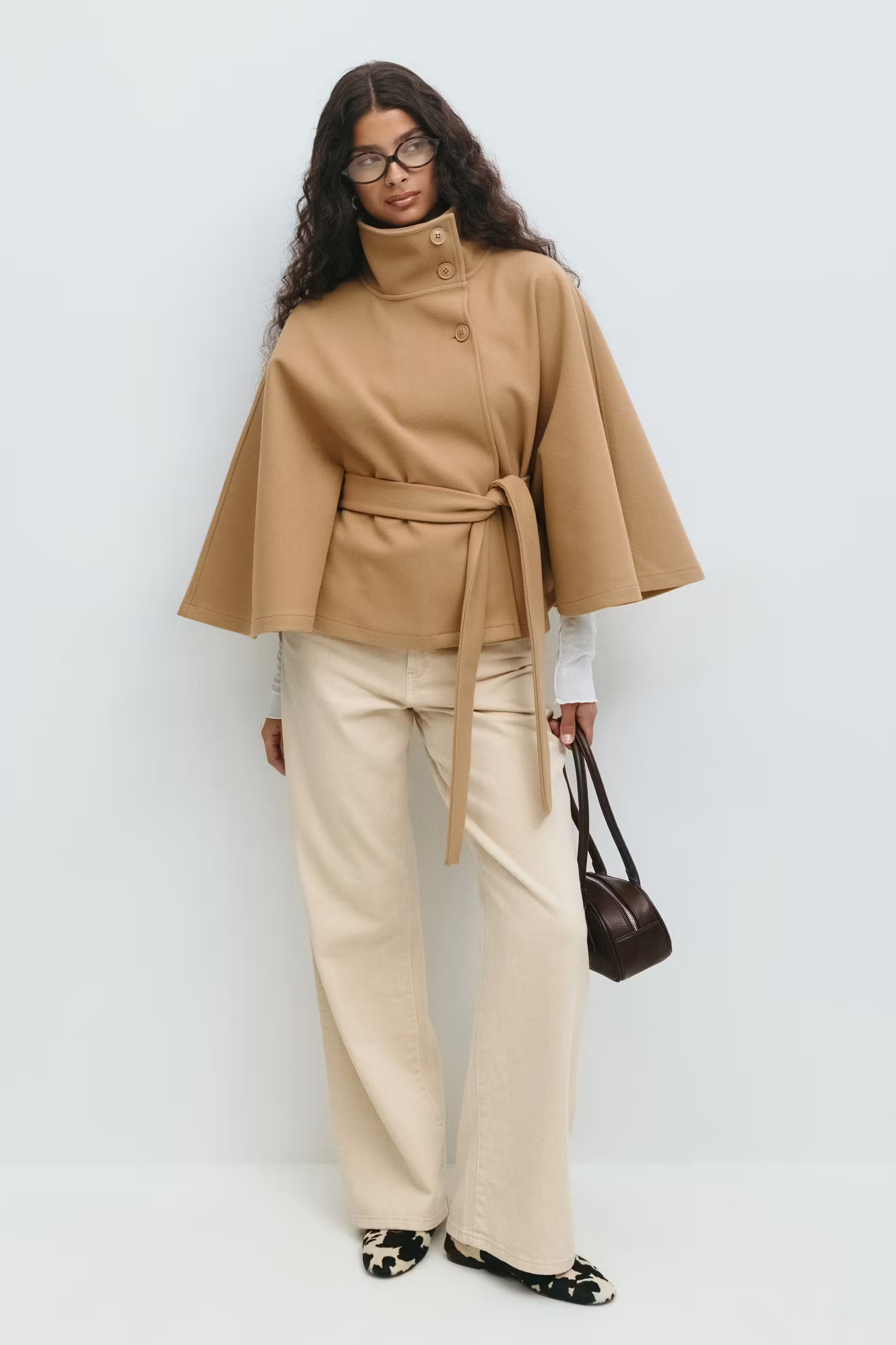 Loreza | Abrigo Elegante para Mujeres con Cinturón y Cuello Alto
