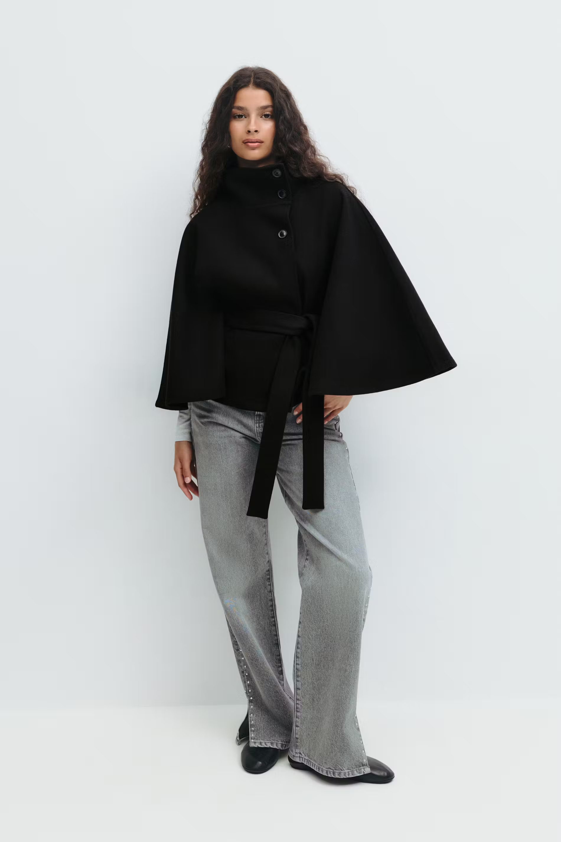 Loreza | Abrigo Elegante para Mujeres con Cinturón y Cuello Alto