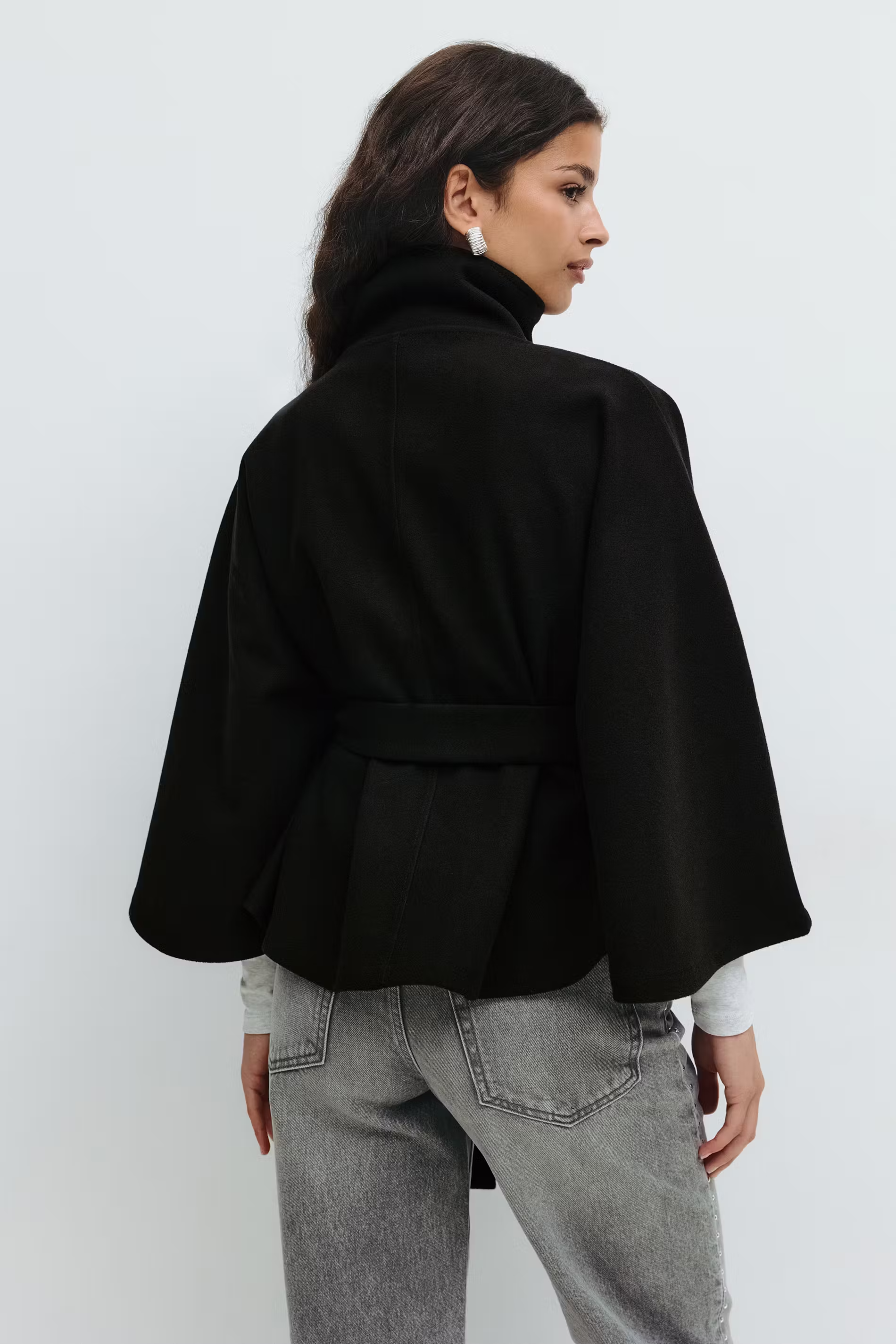 Loreza | Abrigo Elegante para Mujeres con Cinturón y Cuello Alto
