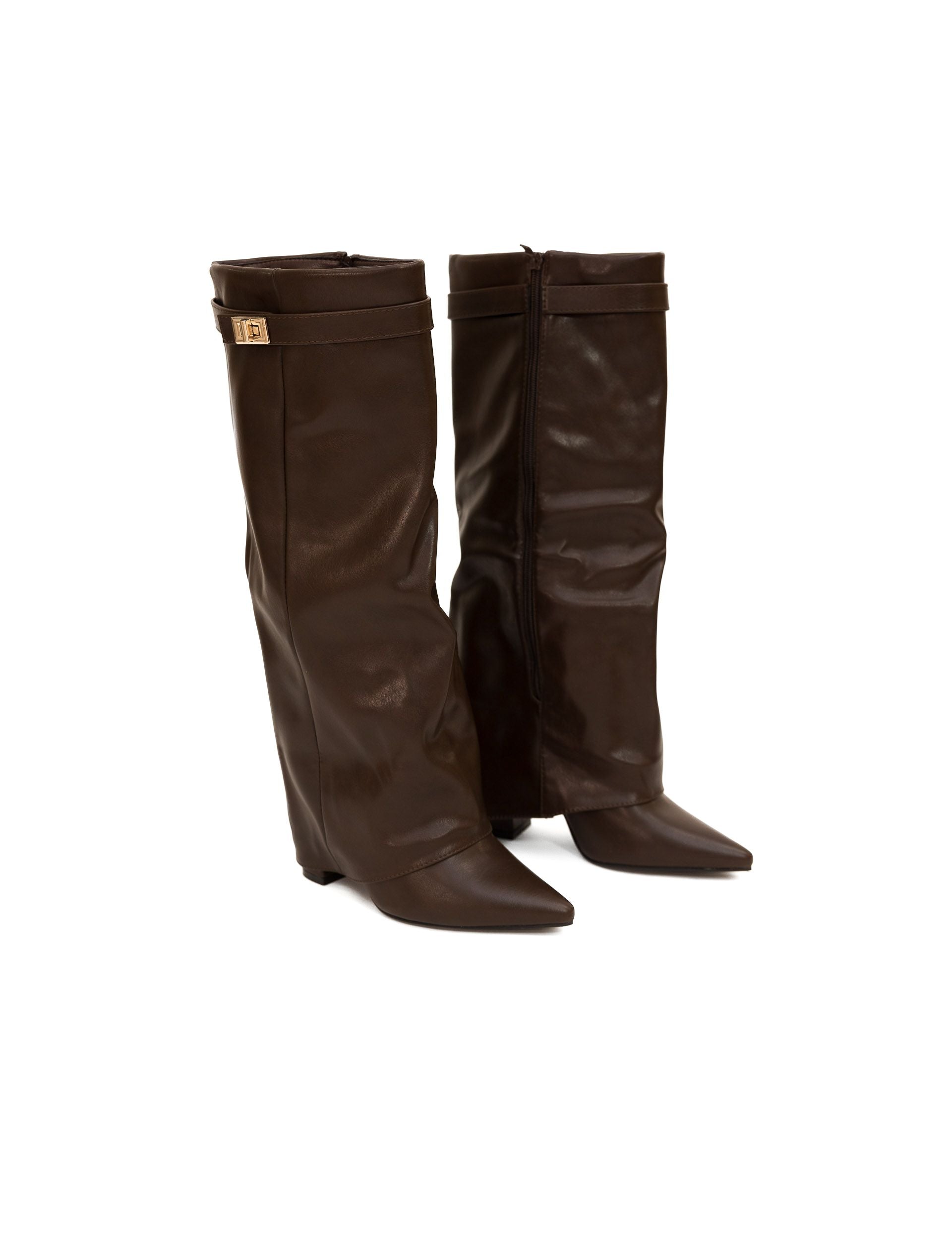Castaña - Botas Veganas Altas Glansiga