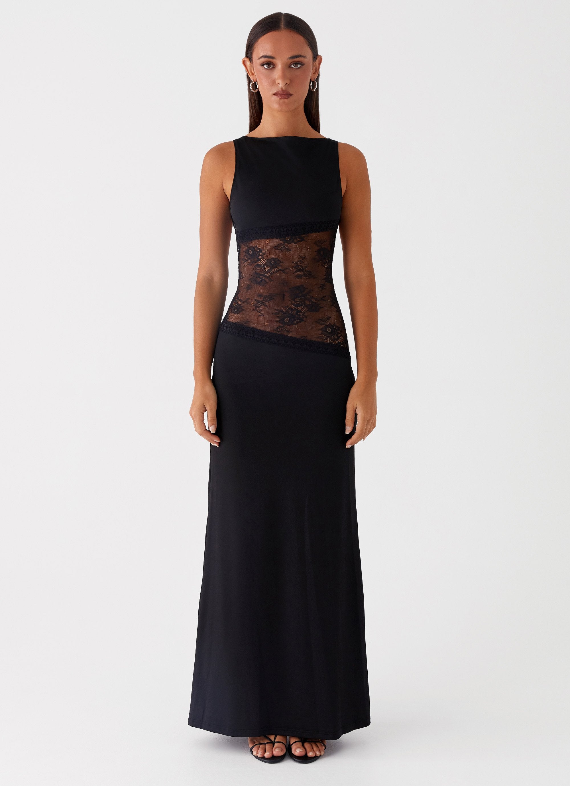 Noelia | Vestido Maxi Elegante con Espalda Desnuda y Detalles de Encaje