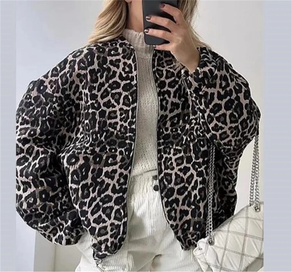 Leo | Chaqueta Bomber con Estampado de Leopardo