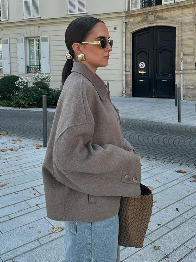 Hélené | Chaqueta Oversized para Mujer en Mezcla de Lana – Clásica y Cálida