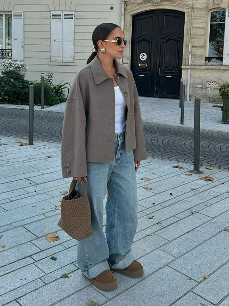 Hélené | Chaqueta Oversized para Mujer en Mezcla de Lana – Clásica y Cálida