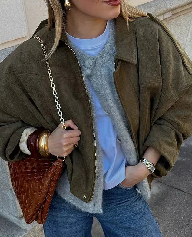 Fabiane | Chaqueta Oversize de Ante para Mujeres – Cálida y Elegante